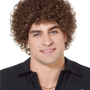 Short Brown Curly Wig for Halloween Costume NWT